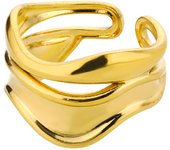 Luxury Wide Wave Rings for Women Gold Color Stainless Steel Ring 2024 Trend Elegant Aesthetic Couple Jewelry Gift anillos mujer