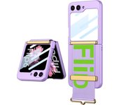 Luxury Wristband Case for Samsung Z Flip 6 3 4 5 Galaxy Z Flip6 Flip5 Flip4 Ultra Thin PC Shockproof Mat Cover Screen Protector