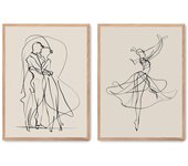 Set de 2 cuadros calidad premium con marco de madera - 30x40 cm o 50x70 cm - POSTER LAB