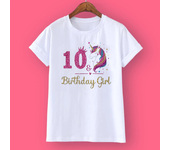 Unicorn Birthday Shirt 1-12 Birthday T-Shirt  Wild Tee Girls Party T Shirt Unicorn Theme Clothes Kids Gifts  Fashion Tops Tshirt
