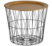 Mesa auxiliar Negro Dorado Metal 52 x 40 x 52 cm