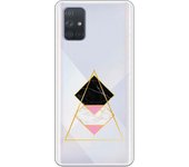 Funda compatible con Samsung Galaxy A71 - Rombos Triangulo Marmol