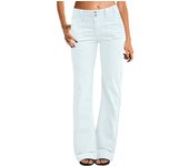 Women's Wide Leg Dress Flare Pants For Women Double Button Mid Waist Pants Trendy Casual Pants Daily Wear y2k Flared Pants