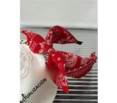1 women's spring new vintage printed bow headband photo wash broken headband Headband Headpiece