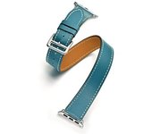 Double Tour Strap for Apple watch band 45mm 41mm 44mm 40mm 49mm 42mm 38mm Leather bracelet iWatch series 5 4 3 se 6 7 8 ultra