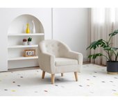 Vente-unique - Sillón infantil de terciopelo beige CASORLA