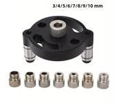 Self Centering Doweling Jig, Self Center Dowel Jig Handheld Drill Guide for Straight Holes Wood Panel Hole Puncher Locator Tool