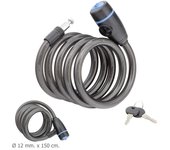 SANCO STORE - MAURER Cable Bicicleta Espiral Con Llave 12 mm. x 150 cm.