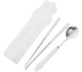1 juego de palillos portátiles, cubiertos de camping, cubiertos reutilizables para el almuerzo con estuche, utensilios portátiles, cubiertos reutilizables.