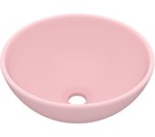 vidaXL Lavabo de Lujo Redondo Cerámica Mate Tocador Montado Encima Color matte light blue,  matte dark blue,  matte white y mas