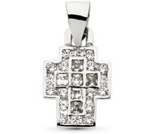 Inmaculada Romero Cruz Colgante Oro Blanco 18k Mujer 17mm Circonitas Combinadas Elegante