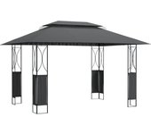 vidaXL Cenador con tejado acero gris antracita Dimensiones 300 x 300 x 270 cm, 400 x 300 x 270 cm