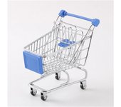 Mini Supermarket Shopping Trolley Cart Desktop Model Children's Toys Home Decoration Storage Miniature Ornament Toy Gift