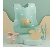 Infant Waterproof Print Bib Super Soft Saliva Pockets Children's Complementary Food Rice Bibs Burp Cloths Baby Items