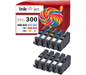 Compatible Pack x10 Canon PFI300 Cartucho de Tinta Pigmentada PFI-300 para ImagePrograf PRO 300