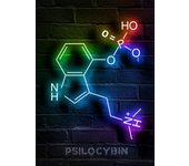 Modern Chemistry Neon Molecules Sign Psilocybin Xanax Thc Posters Canvas Painting Wall Art Picture Home Living Room Decor No LED