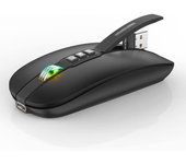 Ratón Bluetooth para computadora portátil, Ratón de viaje inalámbrico Delgado y Silencioso, recargable por USB C, modo dual de 2400 DPI con receptor USB