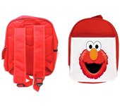 MERCHANDMANIA PACK MOCHILA ROJA Y ESTUCHE monstruo galletas divertido peludo rojo serie niños school material