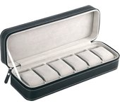 Watch Box Zippered Travel Case Luxury PU Leather Watch Storage Box Jewelry Collection Display Holder Organizer for Men Women