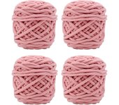 Hilo de lana para tejer 4xHilo de tejer para crochet, hilo grueso suave para hacer proyectos de hilo