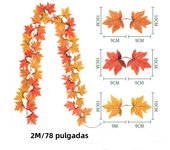 Artificial Maple Leaf Fall Maple Garland Fall Leave Vine for Home Room Decor Garden Wedding Party Halloween Christmas Decoration