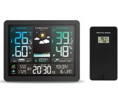 Multifunction Weather Station Alarm Clock Color Screen Sunrise and Sunset Thermometer Hygrometer with Wireless Outdoor Sensor