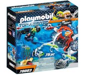 PLAYMOBIL (70003) Spy Team Sub Bot, Robot Sumergible marino con brazos giratorios y de agarre móviles, Top Agents