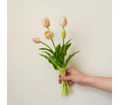 5 Head Artificial Tulips Wedding Home Decoration Simulation Flowers 3 Flowers 2 Buds Soft Plastic Tulips Feel Tulip Bouquet