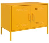 Mueble TV combinadoMueble de TV de acero amarillo mostaza 68x39x50,5 cm
