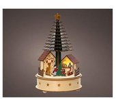 Casita microLED con árbol Navidad, con música y movimiento Ø15x25cm LUMINEO