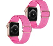 Banda de reloj elástica de bucle único, compatible con Apple Watch 9/8/7/6/5/4/3 SE Ultra 2/1 banda deportiva trenzada de nylon ajustable
