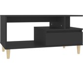 vidaXL Mesa de centro madera contrachapada 90x49x45 cm Blanco, Negro, Blanco brillante Mesita de Salón o Comedor o Auxiliar Mesa de Café Meuble Salón