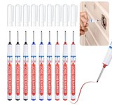 Marcadores para agujeros profundos, rotulador de carpintero, marcador indeleble de punta fina de 20 mm, negro/azul/rojo