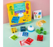Wooden Expression Puzzled Magic Face Cube Building Blocks Montessori Educational Toys For Children Logical Thinking Gift 3D