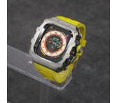 Luxury Modification Kit For Apple Watch Ultra 2 49mm 45mm 44mm Stainless Steel Case For IWatch 9 8 7 6 Crystal Button Sport Band