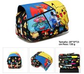 Pokemon Stationery Bags Pocket Monster Learn Pencil Case Student Portable Pen Case Nylon Material Pikachu Kids Gifts Anime Toys