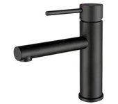 VALAZ Nansa Grifo de lavabo monomando con apertura de agua fría y caño recto color negro mate