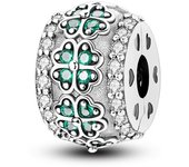New In Silver Colored Zircon Series Clasp Charms Silicone Spacer Beads Safety Chain Fit Original Pandora Bracelet Jewelry Women