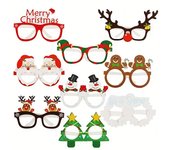 SOMY 9 pares de divertidos vasos de papel con forma de alce de Papá Noel: obsequios de fiesta para accesorios de fotomatón y decoraciones navideñas: accesorios novedosos para celebraciones navideñas