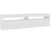 Mueble TV combinadoMuebles de TV con luces LED 2 uds blanco brillante 75x35x40 cm
