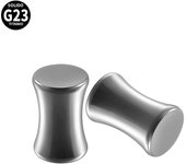 1Pair Solid G23 Titanium Ear Plug Silver Color Ear Gauge Expander Body Piercing Jewelry 6-16mm