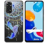 Funda Silicona Transparente para Xiaomi Redmi Note 11 / 11s diseño Plumas Dibujos