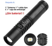 High Power Spotlight Long Range LED Flashlight With Power Type-C Charging Zoomable Aluminum Alloy Tactical Torch Outdoor Lantern