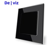 Delviz Toughened Glass Panel, TV computer switch 86mm*86mm, Black 1 Gang 2 Way Push Button Switch, Crystal 16A Wall Power Switch