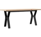 vidaXL Mesa centro marco Y madera maciza pino y hierro 110x40x45,5 cm Mesita de Salón o Comedor o Auxiliar Mesa de Café Meuble Salón