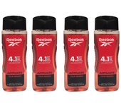 REEBOK Activate your Senses - Gel de Ducha Para Hombre 4 en 1 - Cuerpo, Cara, Pelo, Barba - 4X400ml