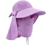 Sombrero Proteccion UV Mujer Verano Gorro de Pescador Proteccion Cuello para Mujer Transmontable Sombrero Desmontable para El Sol Ala Ancha con Protección Cara