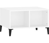 vidaXL Mesa de centro madera contrachapada 60x50x36,5 cm Blanco, Negro, Blanco brillante Mesita de Salón o Comedor o Auxiliar Mesa de Café Meuble Salón