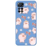 Funda Silicona Líquida Azul para Xiaomi Redmi Note 11 Pro / 11 Pro 5G diseño Cerdos Dibujos