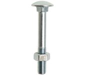 Tornillo Carrocero Zincado Cabeza Redonda Con Tuerca M8 x 110 mm. DIN603 Calidad 4.8